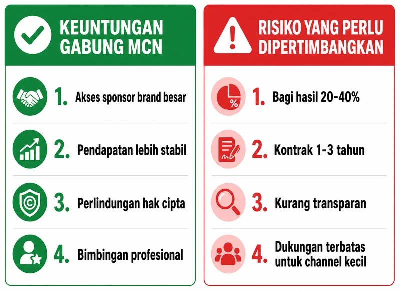 Keuntungan dan risiko bergabung MCN YouTube