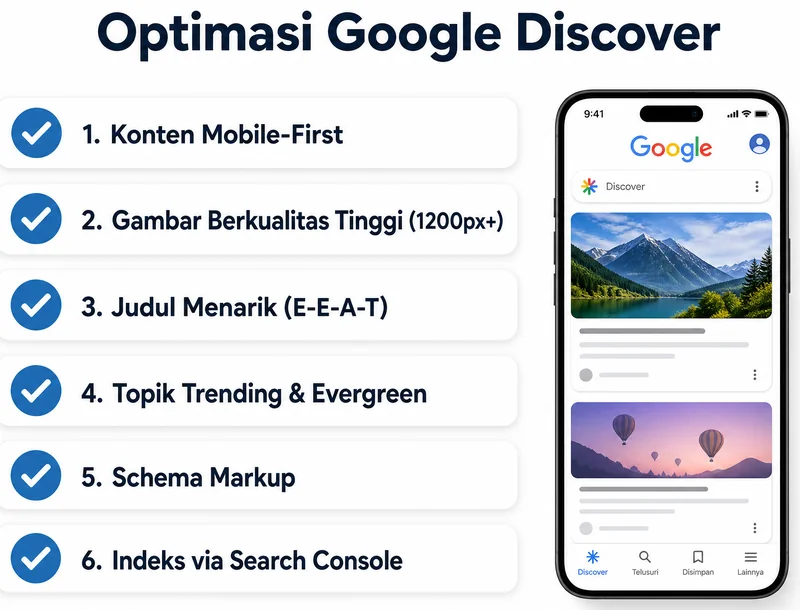 Checklist optimasi Google Discover untuk konten website