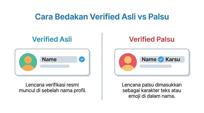 Cara membedakan akun centang biru Facebook asli dengan akun palsu yang memakai emoji