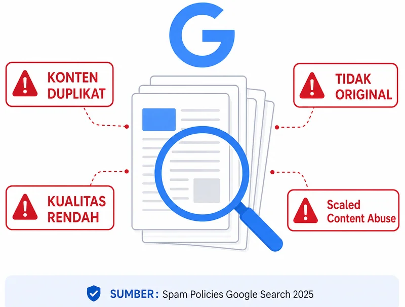 Risiko spinner artikel terkena penalti Google scaled content abuse