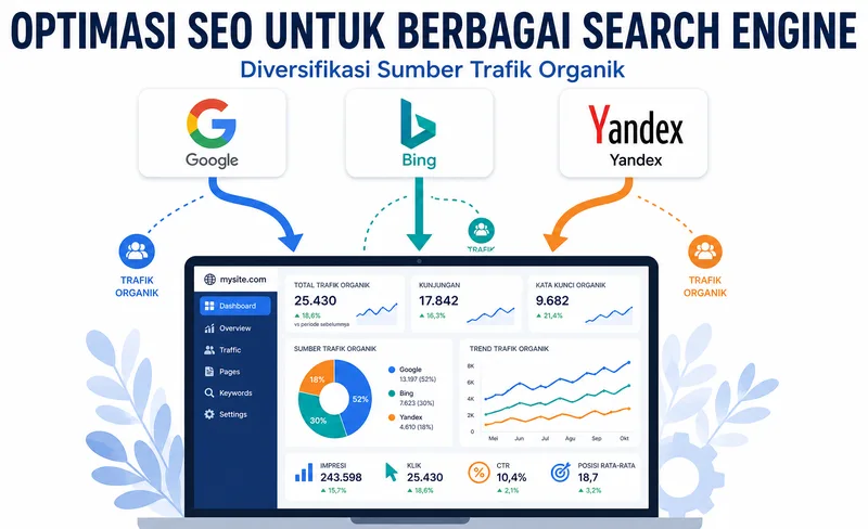 Optimasi SEO untuk multiple search engine sebagai strategi diversifikasi trafik