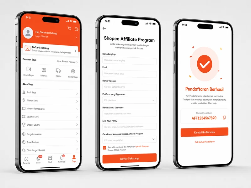Langkah-langkah daftar Shopee Affiliate Program