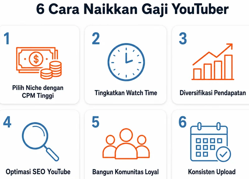 6 cara meningkatkan gaji YouTuber 100k subscribers tanpa harus tambah subscriber