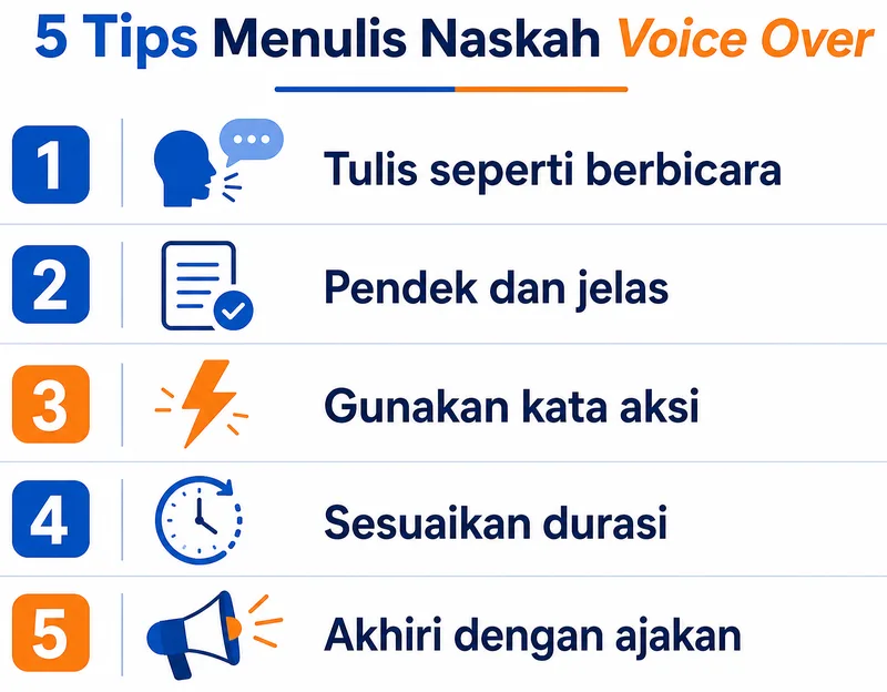 Lima tips menulis naskah teks voice over yang efektif