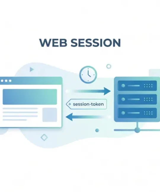 Ilustrasi apa itu web session, pertukaran session token antara browser dan server