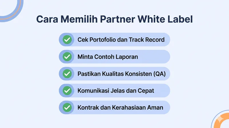 Checklist cara memilih partner white label marketing