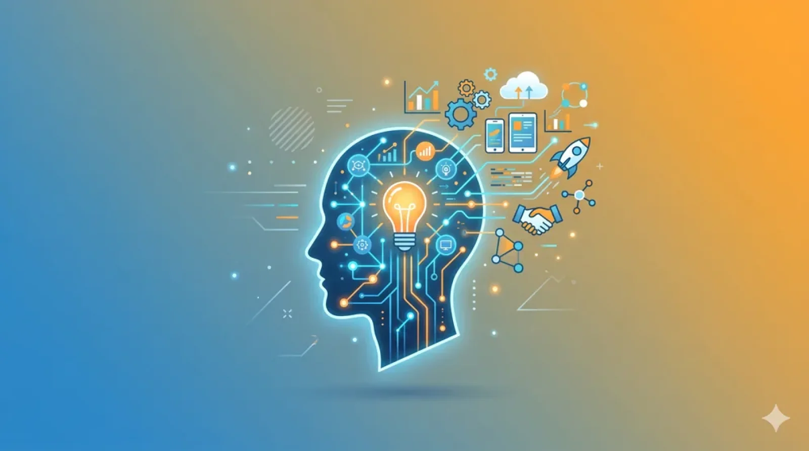 Ilustrasi digital mindset sebagai pola pikir terbuka terhadap teknologi