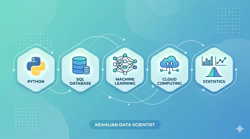 Keahlian teknis data scientist Python SQL machine learning cloud