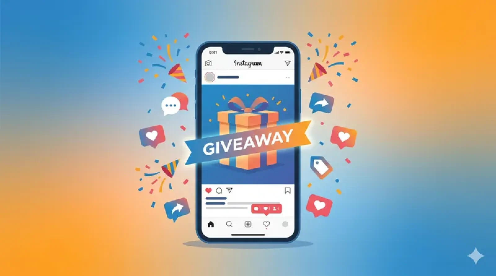 Tips giveaway menarik Instagram untuk usaha dengan ikon engagement