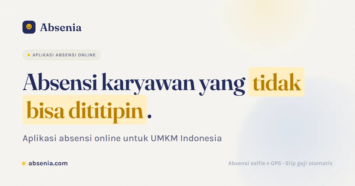 Kartu brand Absenia, aplikasi absensi online untuk UMKM Indonesia Kartu brand Absenia, aplikasi absensi online untuk UMKM Indonesia