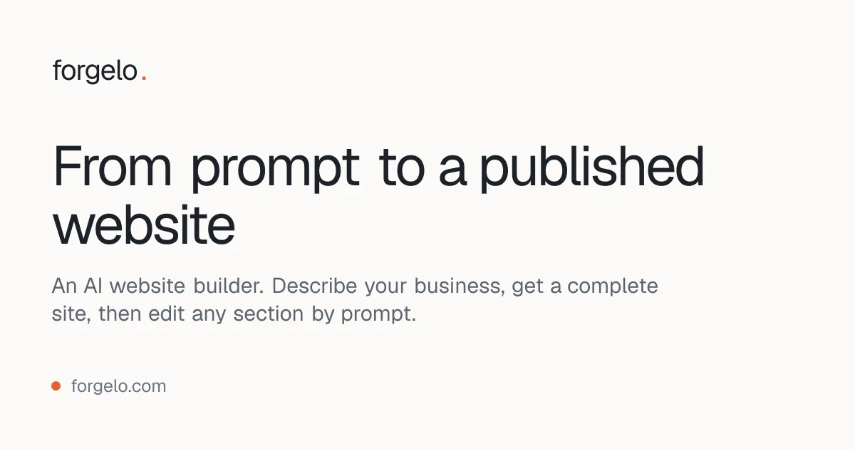 Kartu brand Forgelo, AI website builder from prompt to published Kartu brand Forgelo, AI website builder from prompt to published