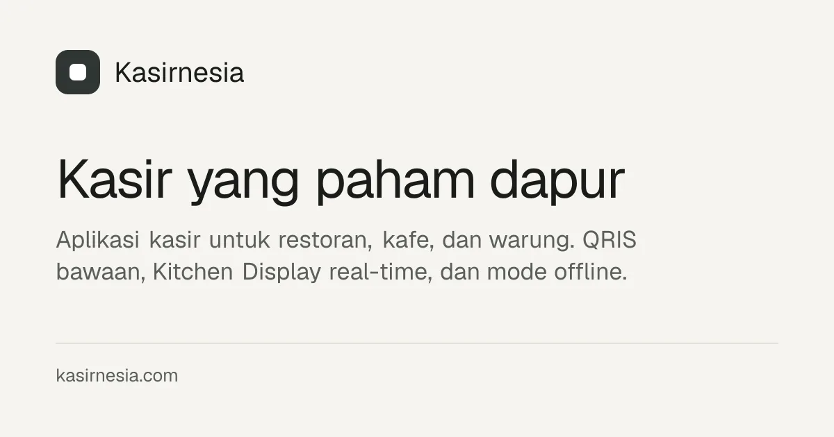 Kartu brand Kasirnesia, aplikasi kasir untuk restoran, kafe, dan warung Kartu brand Kasirnesia, aplikasi kasir untuk restoran, kafe, dan warung