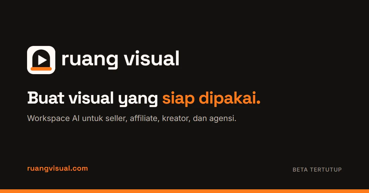 Kartu brand Ruang Visual, workspace AI untuk visual seller dan kreator Kartu brand Ruang Visual, workspace AI untuk visual seller dan kreator