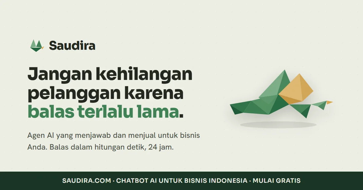 Kartu brand Saudira, chatbot AI untuk bisnis Indonesia Kartu brand Saudira, chatbot AI untuk bisnis Indonesia